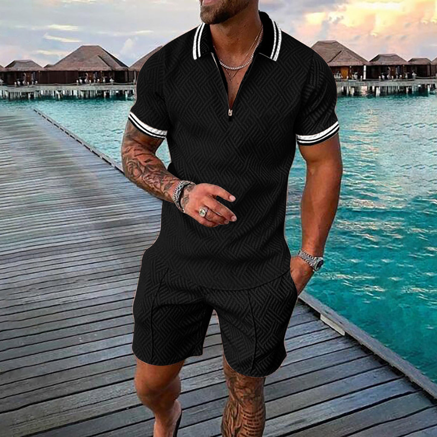 Flame Pattern Spot 3D Printed Short Suit