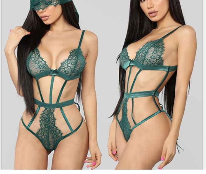 Two-Piece Sexy Lace Teddy & Eye Mask