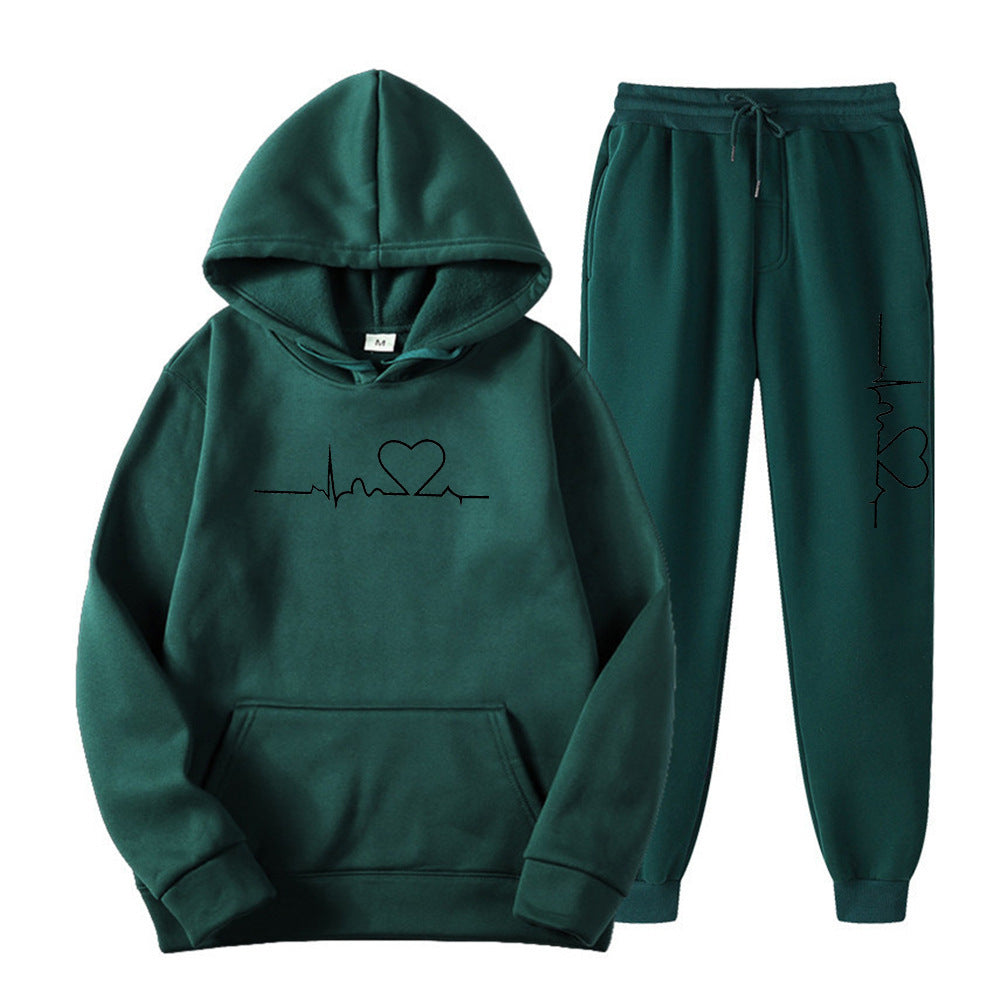 Unisex Fleece-lined Sweater Suit Hoodie