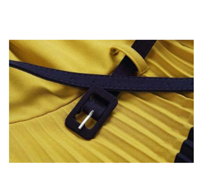 New Stitching Dress With Belt