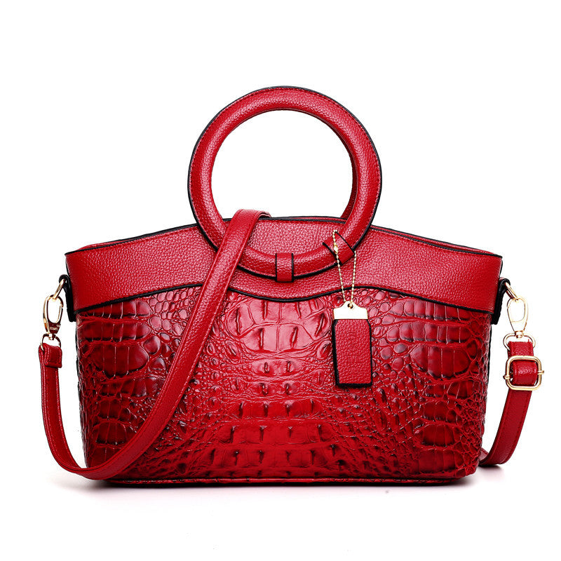 Luxury Leather Women Handbag Crocodile Print