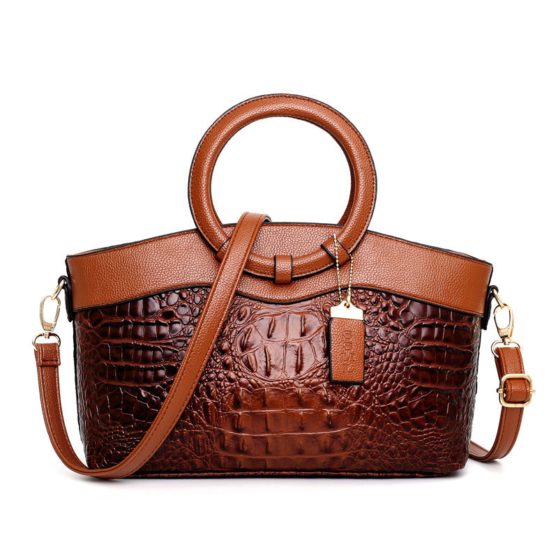 Luxury Leather Women Handbag Crocodile Print
