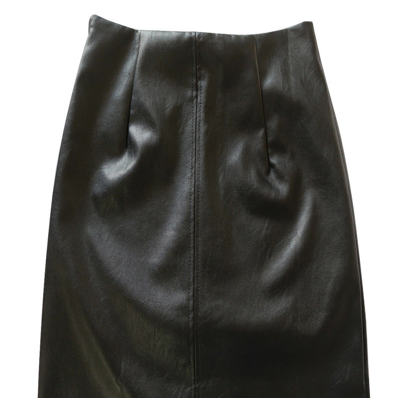 Women PU Leather Skirt