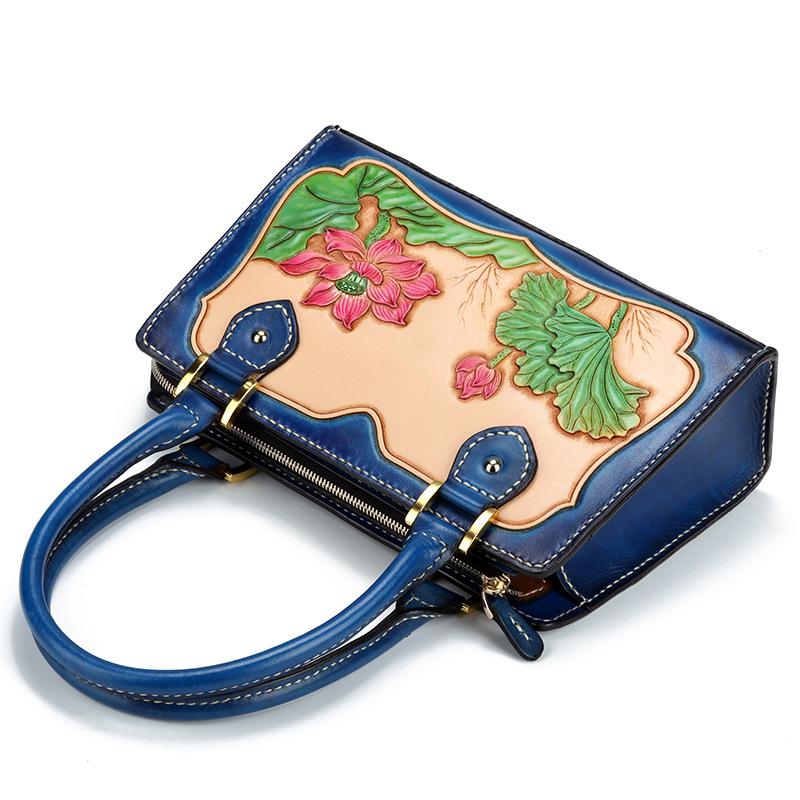 Luxury Handbags Women Bags Retro Totes National Style Cowhide Handbag