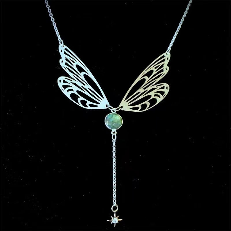 Elegant Butterfly Wings XINGX Tassel Clavicle Chain