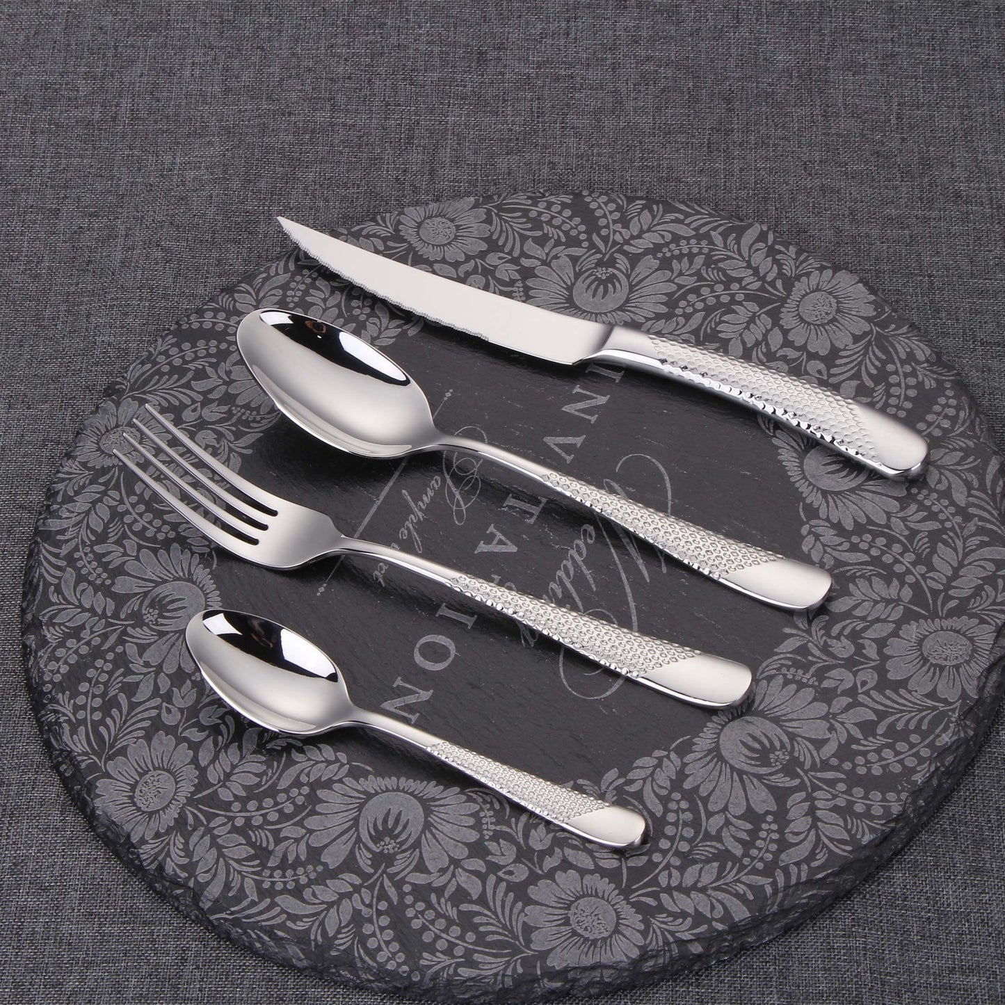 Titanium plated stainless steel tableware set