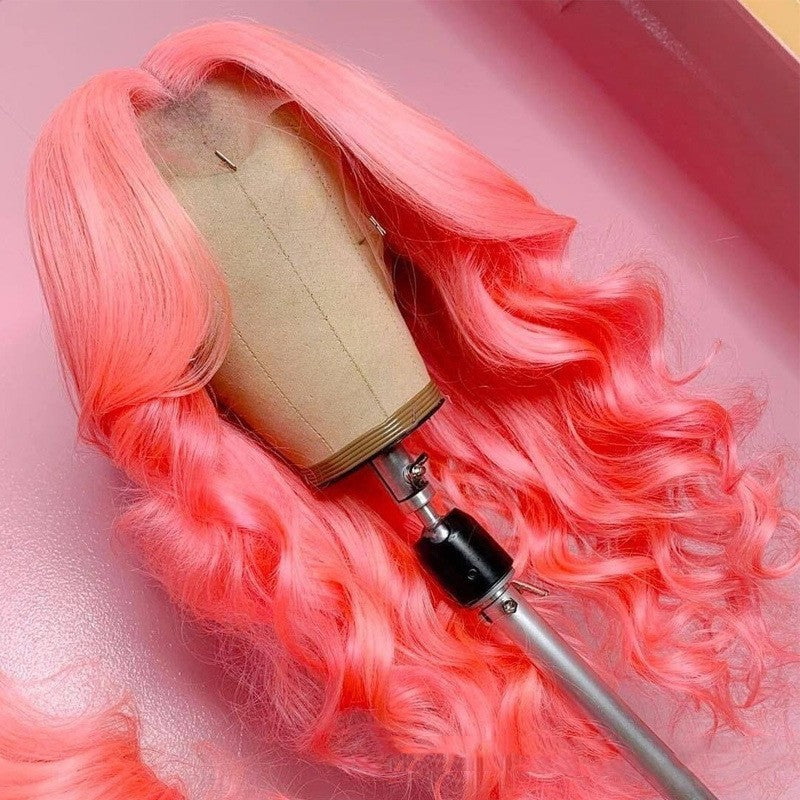 Hot Pink 4x4 Women Human Hair Wig