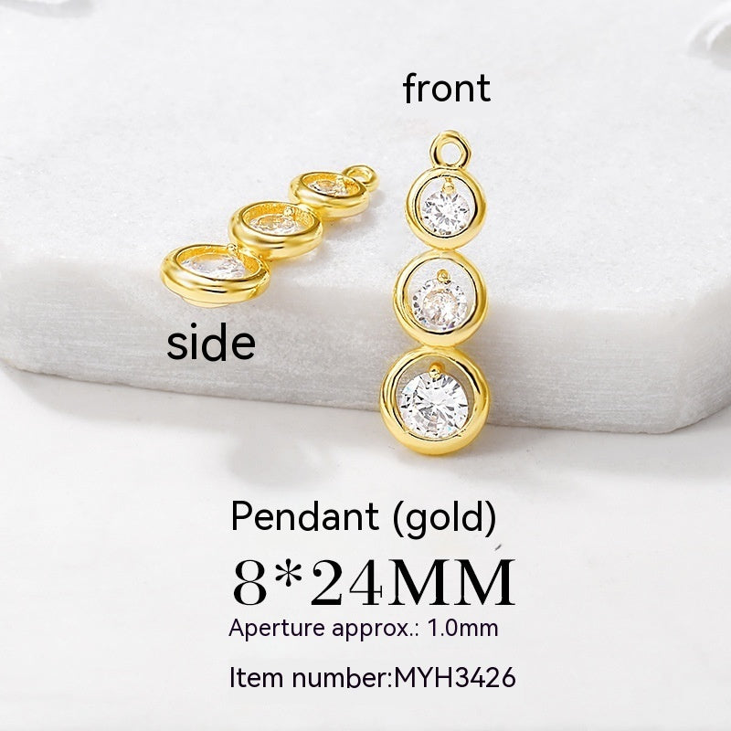 Ornament Accessories Metal Zircon-inlaid Pendant Diy Necklace Bracelet Earrings Pendant