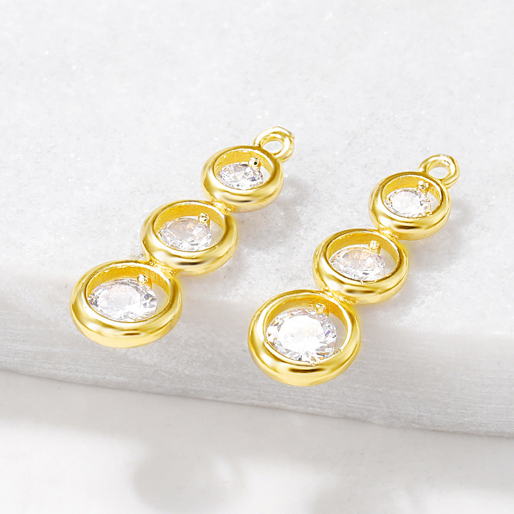 Ornament Accessories Metal Zircon-inlaid Pendant Diy Necklace Bracelet Earrings Pendant