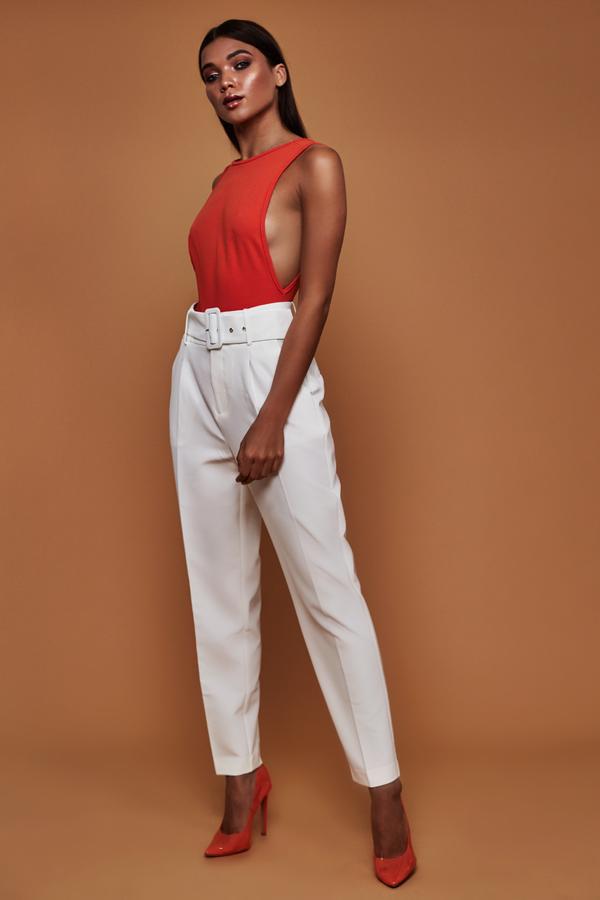 Belted Women's Dress Pants