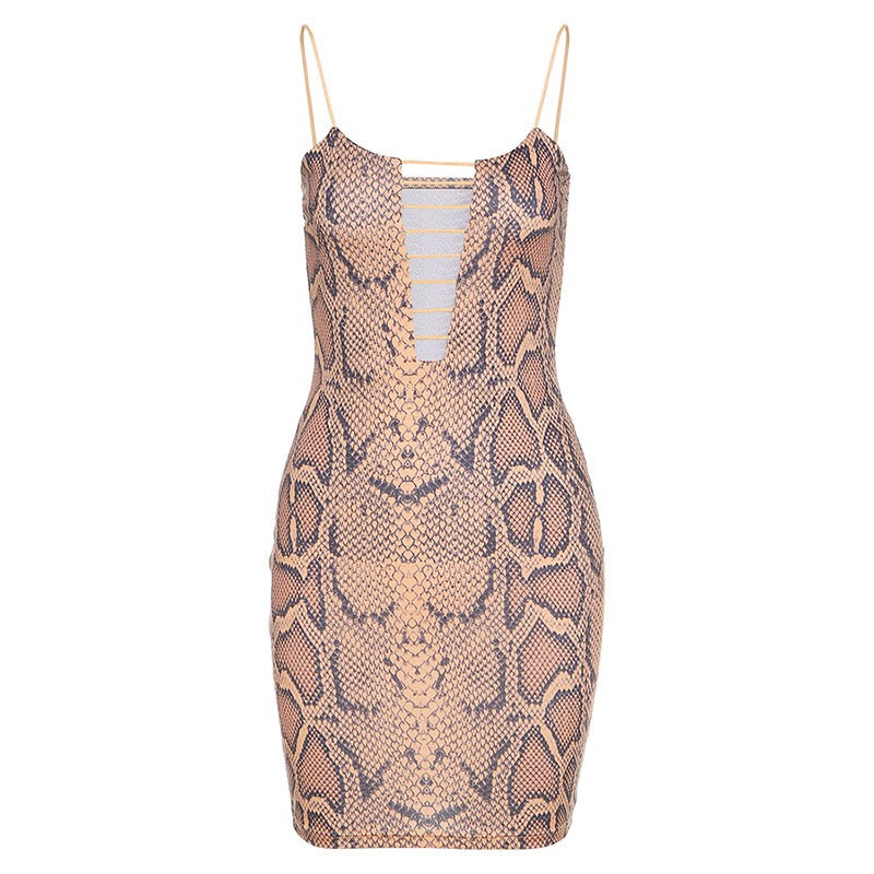 Snake Print Mini Dress