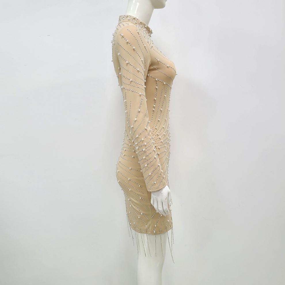 Rhinestone Stretch Party Dress