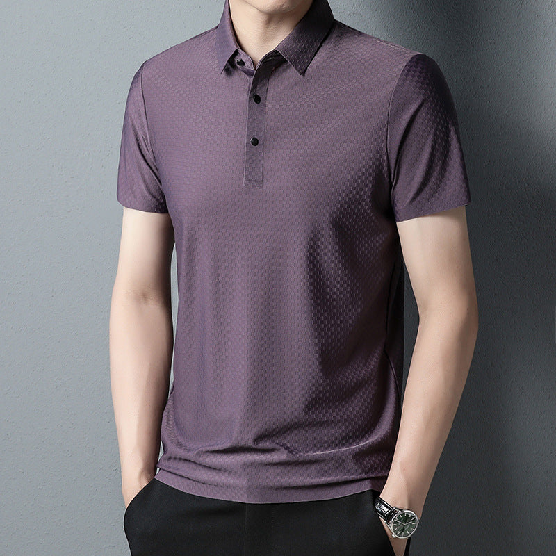 Seamless Short Sleeve Men's Solid Color