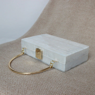 Metallic portable acrylic dinner bag light luxury handbag