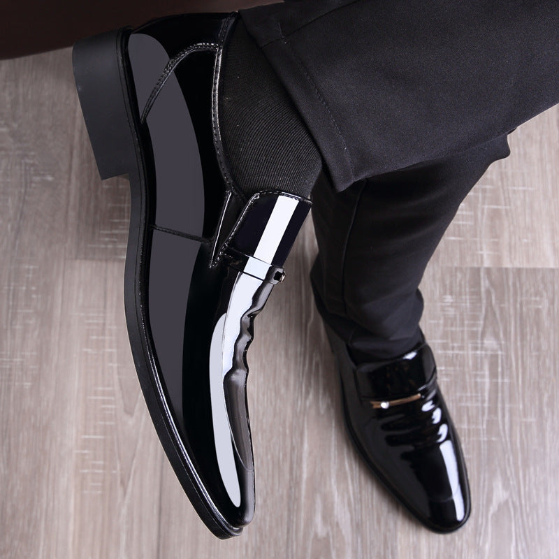 Formal bright leather men's shoes