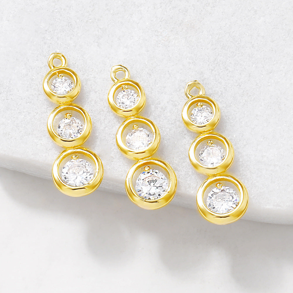 Ornament Accessories Metal Zircon-inlaid Pendant Diy Necklace Bracelet Earrings Pendant