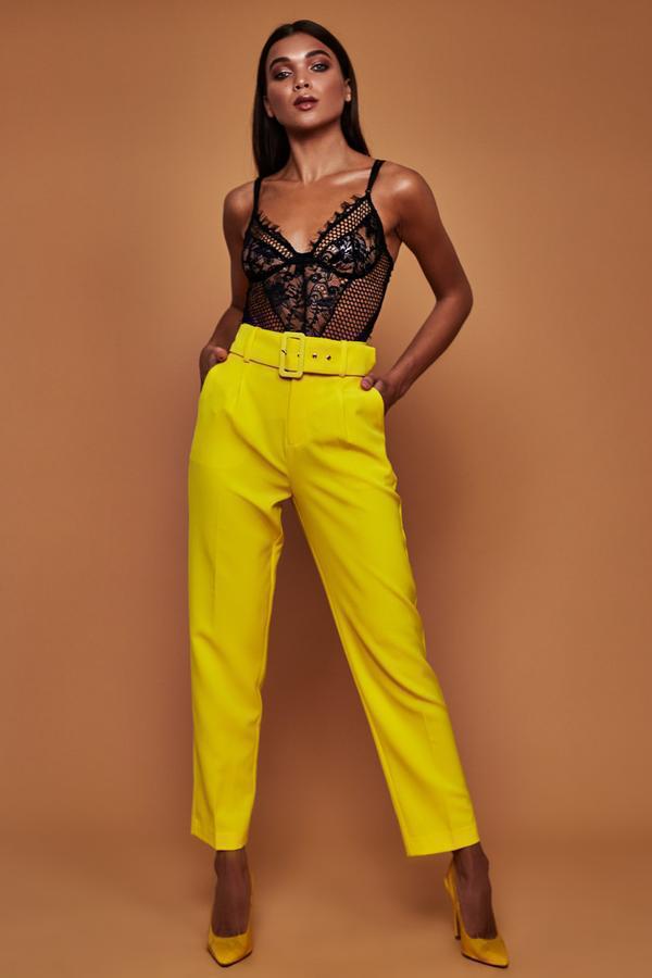 Belted Women's Dress Pants