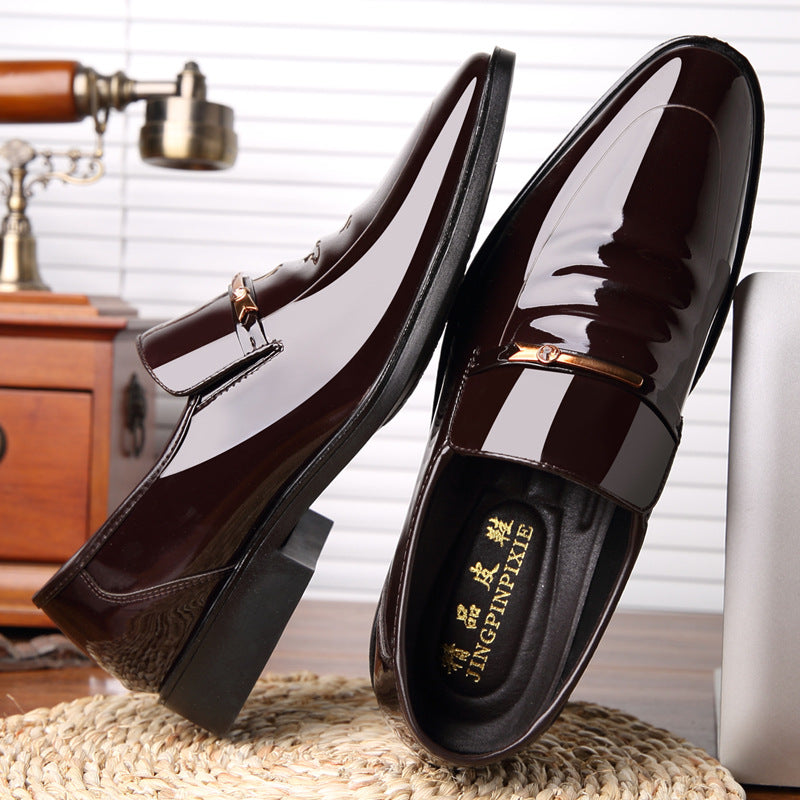 Formal bright leather men's shoes
