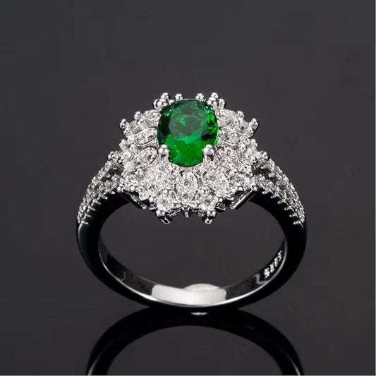 Green Zircon Ornament Ring Jewelry