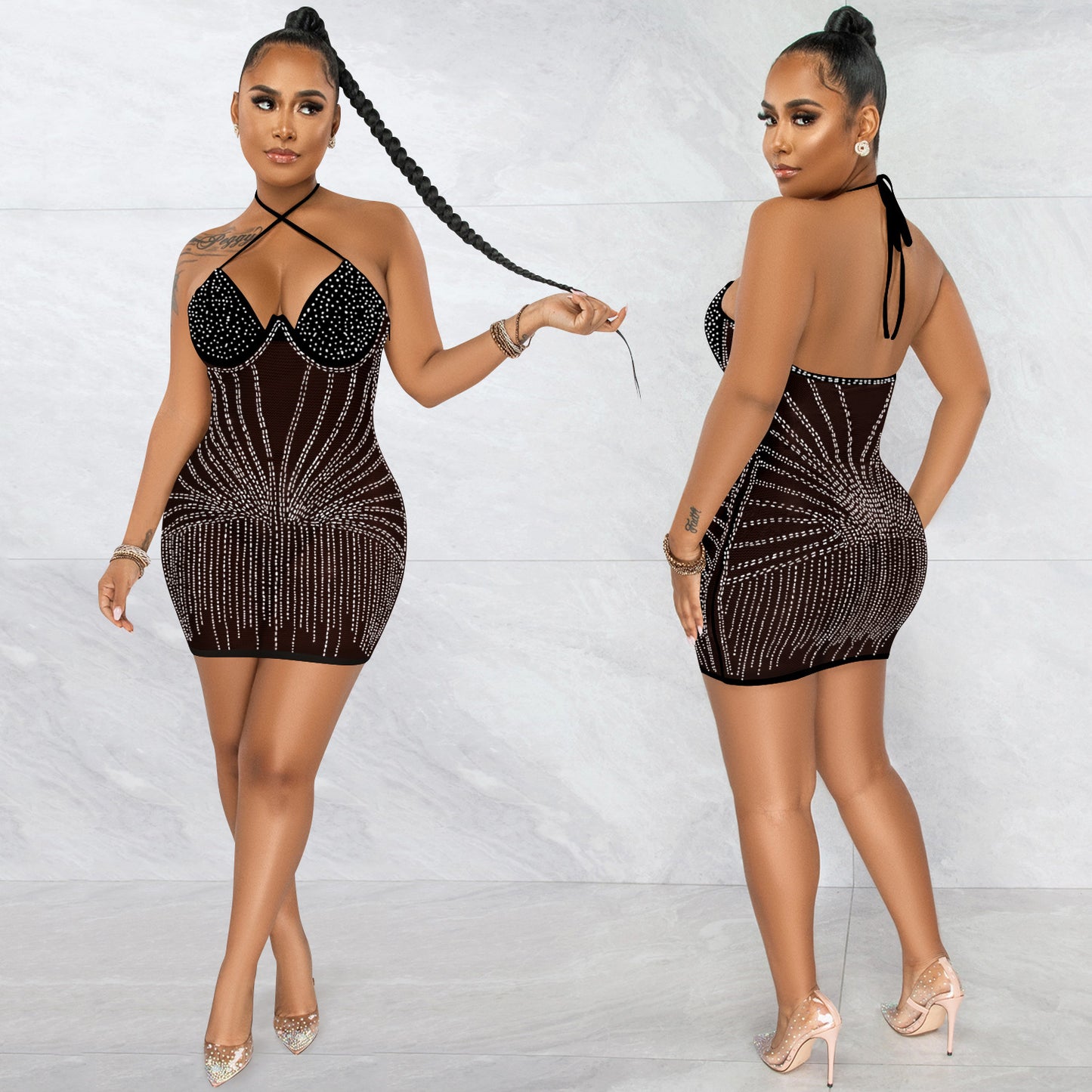 Sexy Rhinestone Party Dress