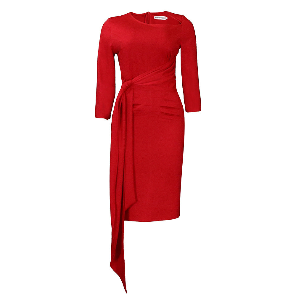 Pleated Wrapped Dress