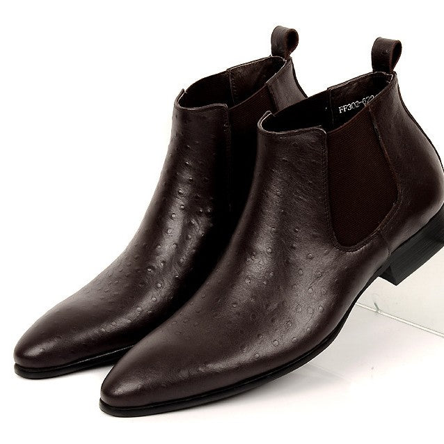 Formal Leather Boots Pointed Toe