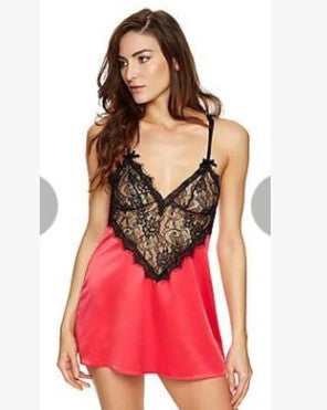 Lace Backless Halter Deep V Teddy