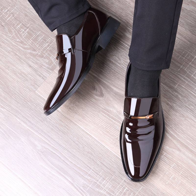 Formal bright leather men's shoes