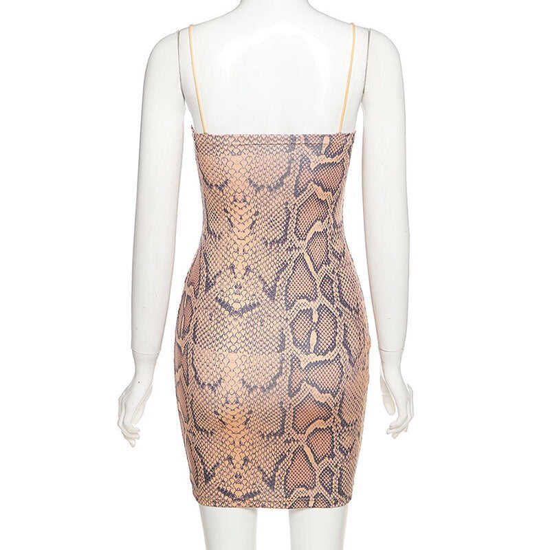 Snake Print Mini Dress