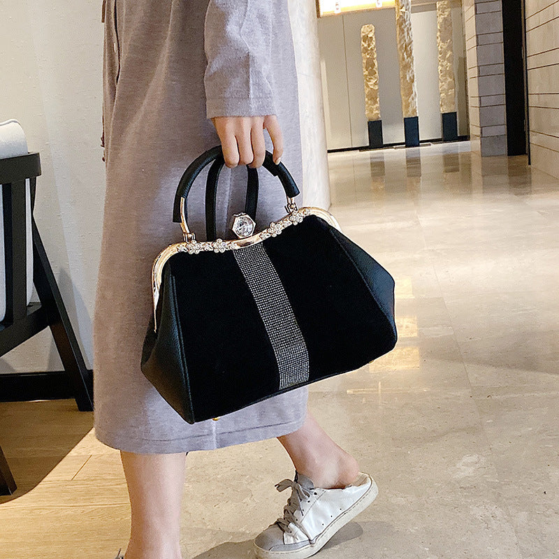 Diamond-embedded Handbag