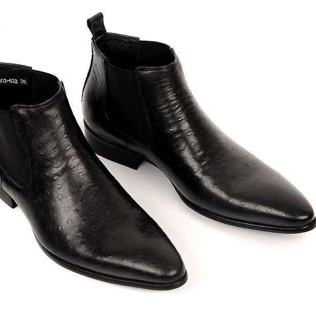 Formal Leather Boots Pointed Toe