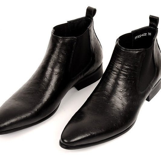 Formal Leather Boots Pointed Toe