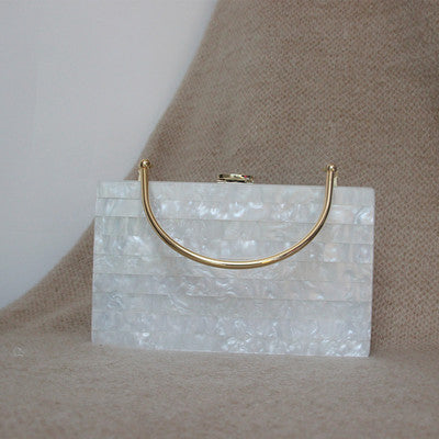 Metallic portable acrylic dinner bag light luxury handbag