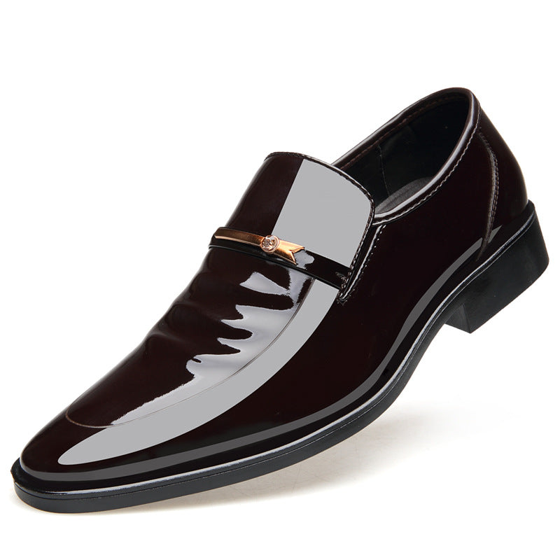 Formal bright leather men's shoes