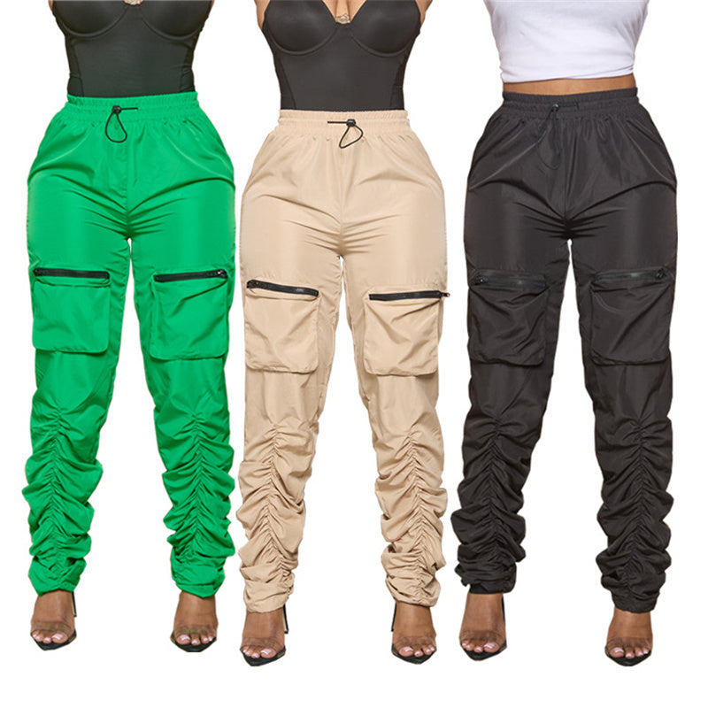 Casual Zipper Paket Cargo Pants