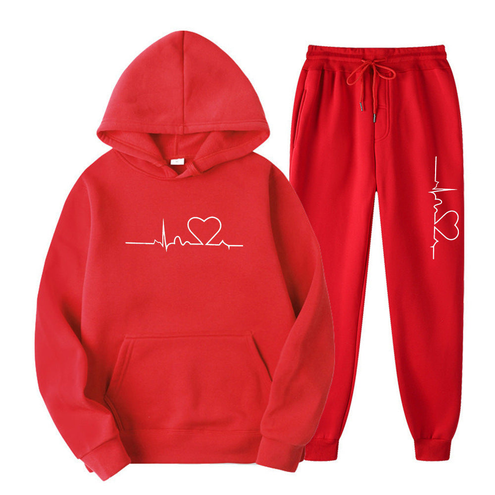 Unisex Fleece-lined Sweater Suit Hoodie