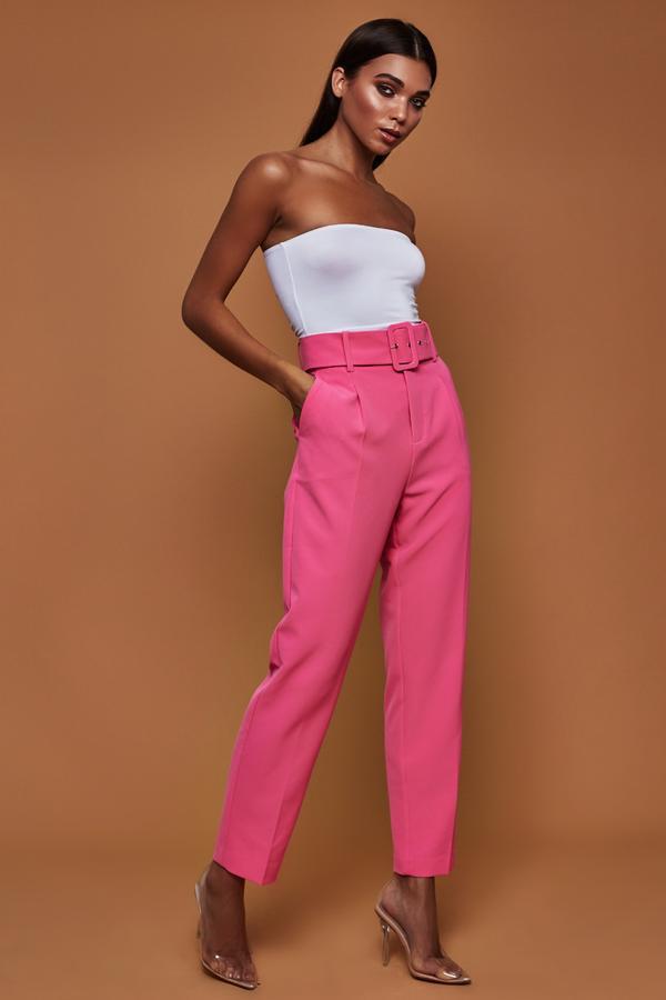 Belted Women's Dress Pants