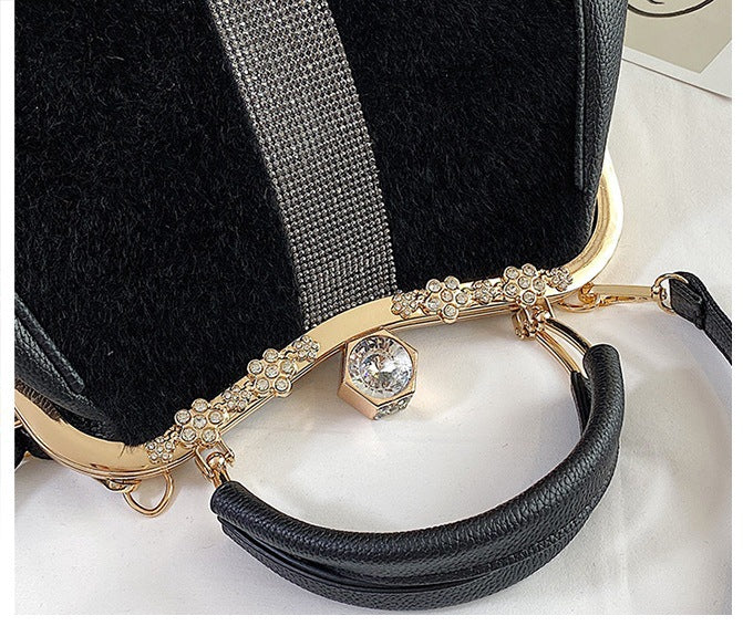 Diamond-embedded Handbag