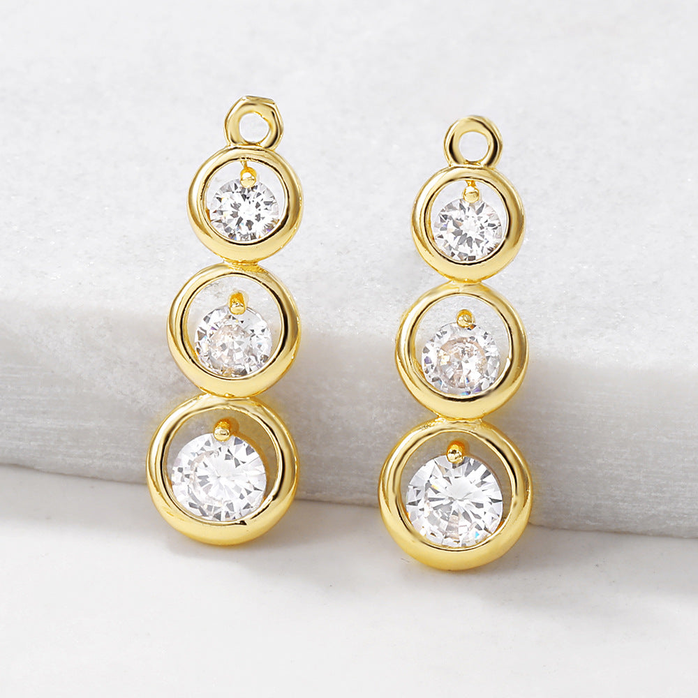 Ornament Accessories Metal Zircon-inlaid Pendant Diy Necklace Bracelet Earrings Pendant