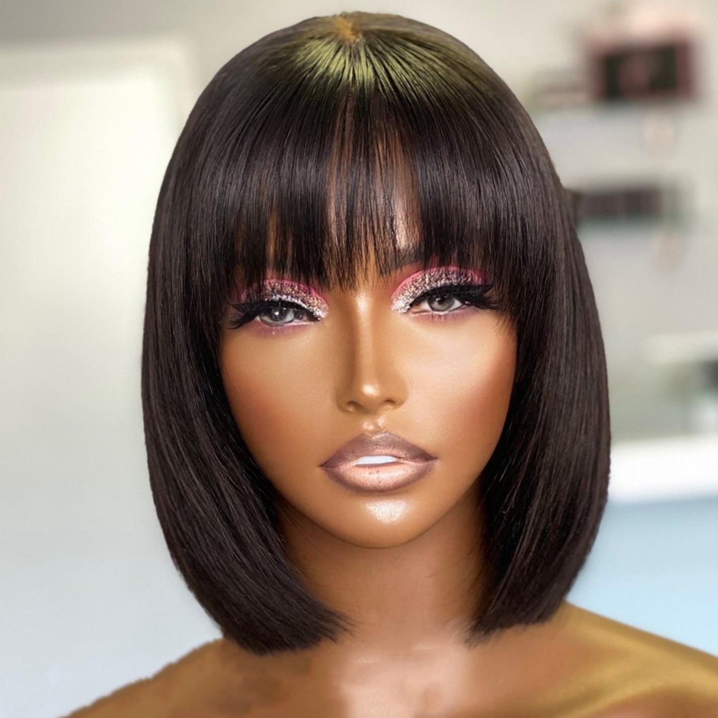 Bob Human Hair Wig With Bang