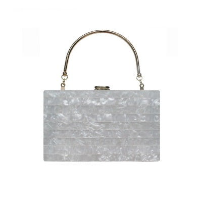 Metallic portable acrylic dinner bag light luxury handbag