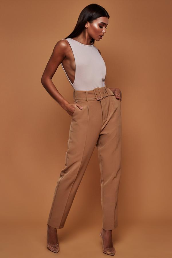 Belted Women's Dress Pants