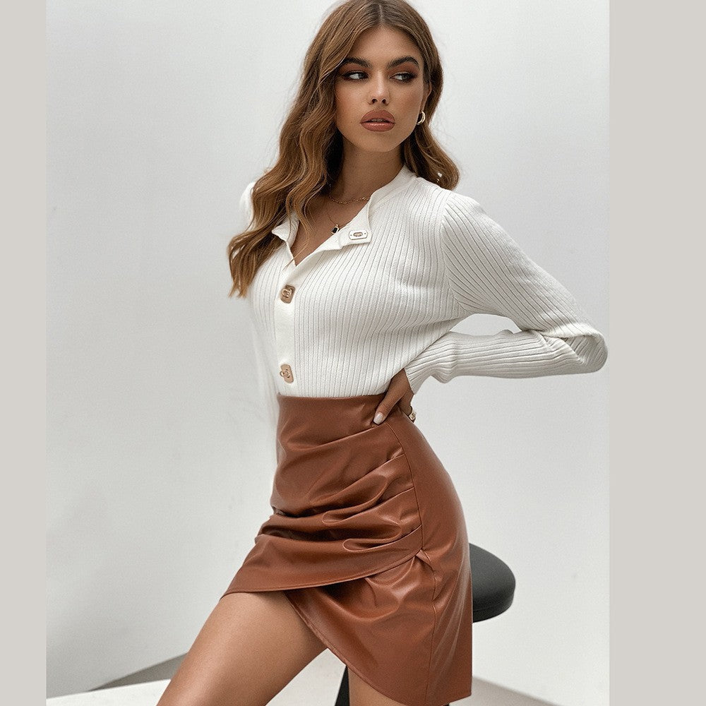 Women's PU Leather Skirt