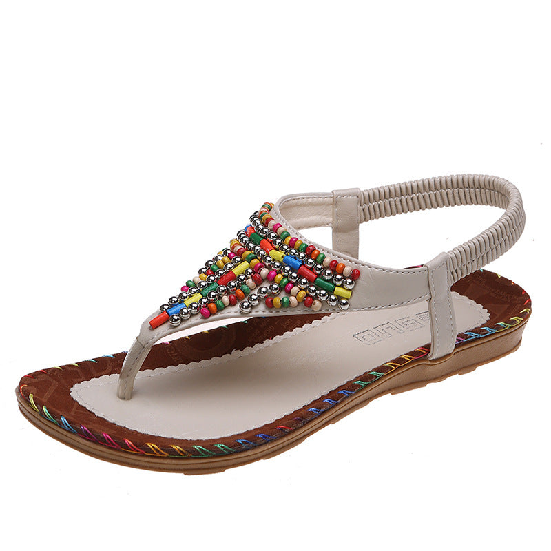 Beaded Flat Sandals