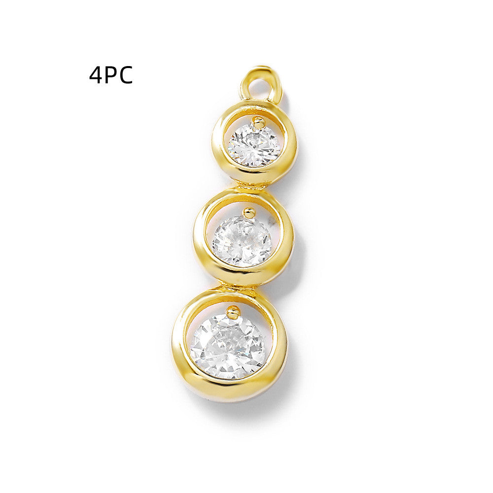 Ornament Accessories Metal Zircon-inlaid Pendant Diy Necklace Bracelet Earrings Pendant