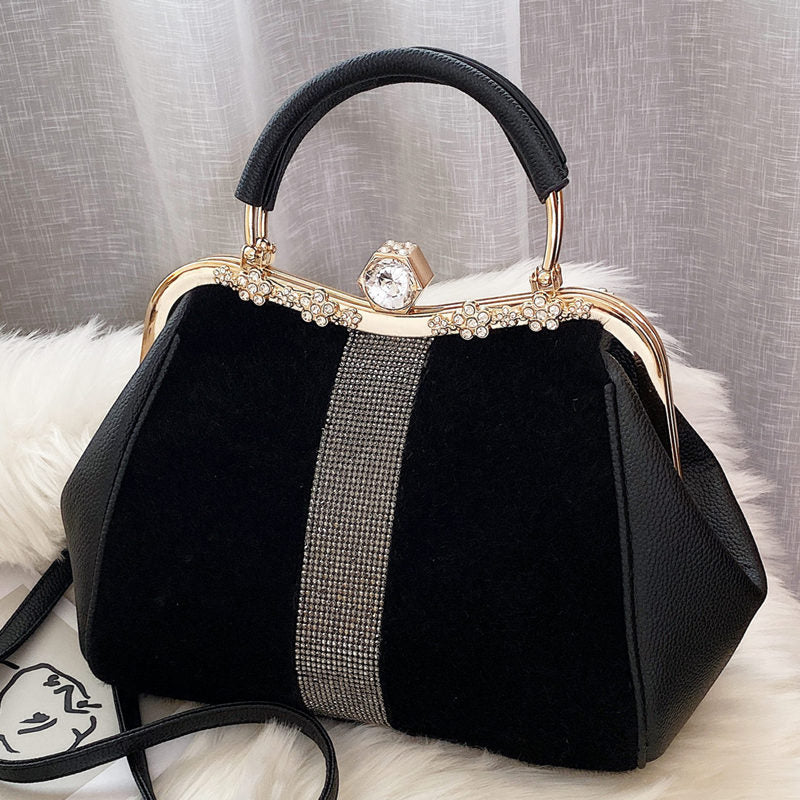 Diamond-embedded Handbag