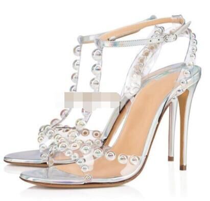 Multil Beaded T-strap Sandals