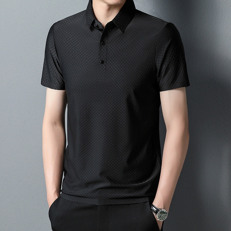 Seamless Short Sleeve Men's Solid Color
