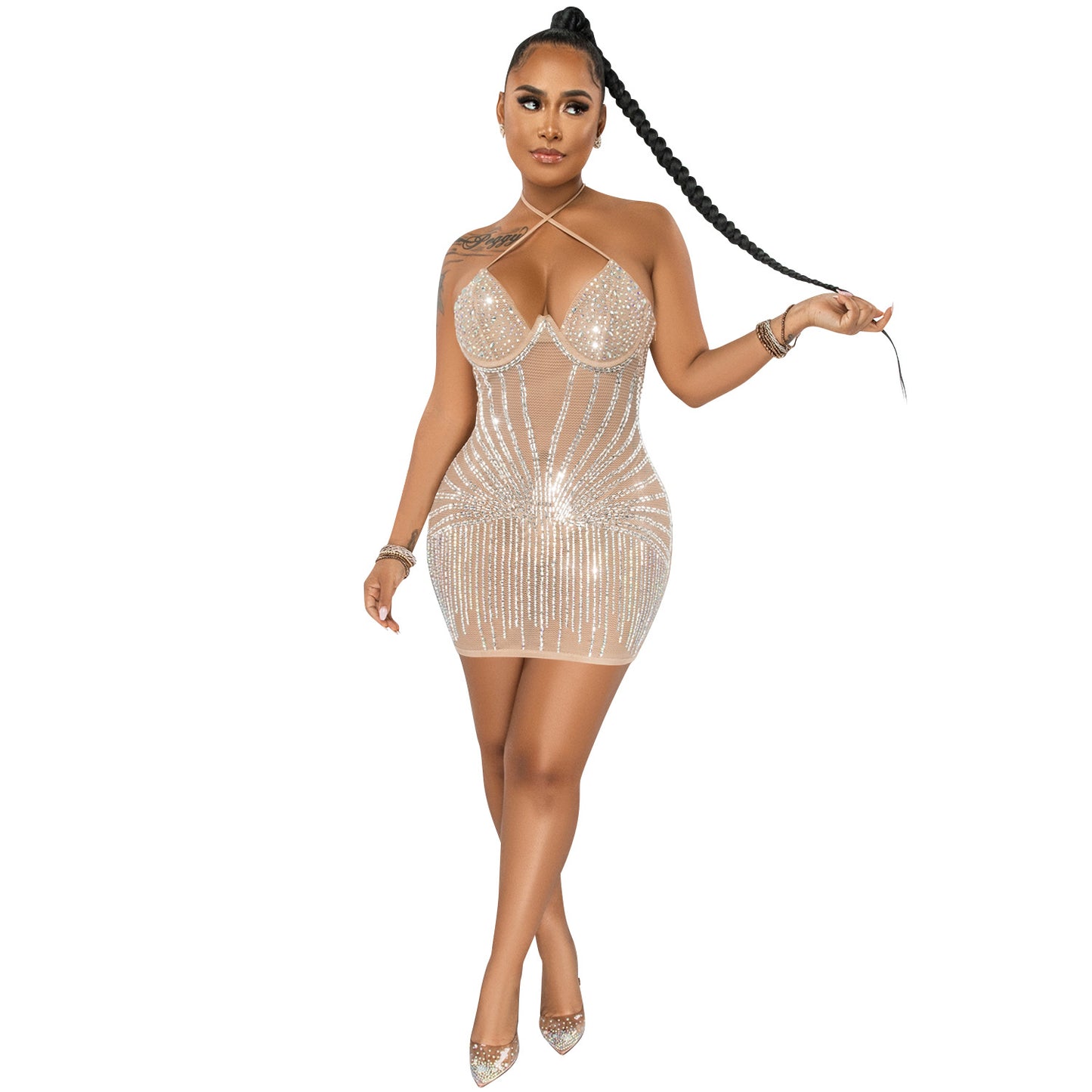 Sexy Rhinestone Party Dress