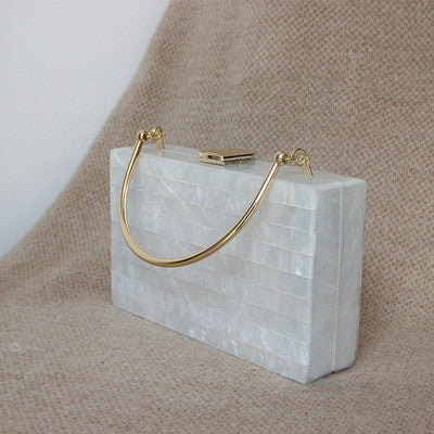 Metallic portable acrylic dinner bag light luxury handbag